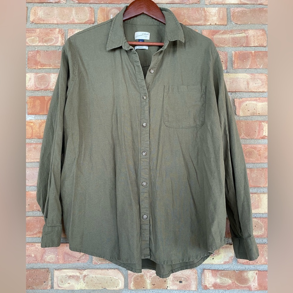 Universal Thread Linen Blend Button Down XL